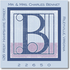 Name Doodles - Square Address Labels/Stickers (Architect Blue)